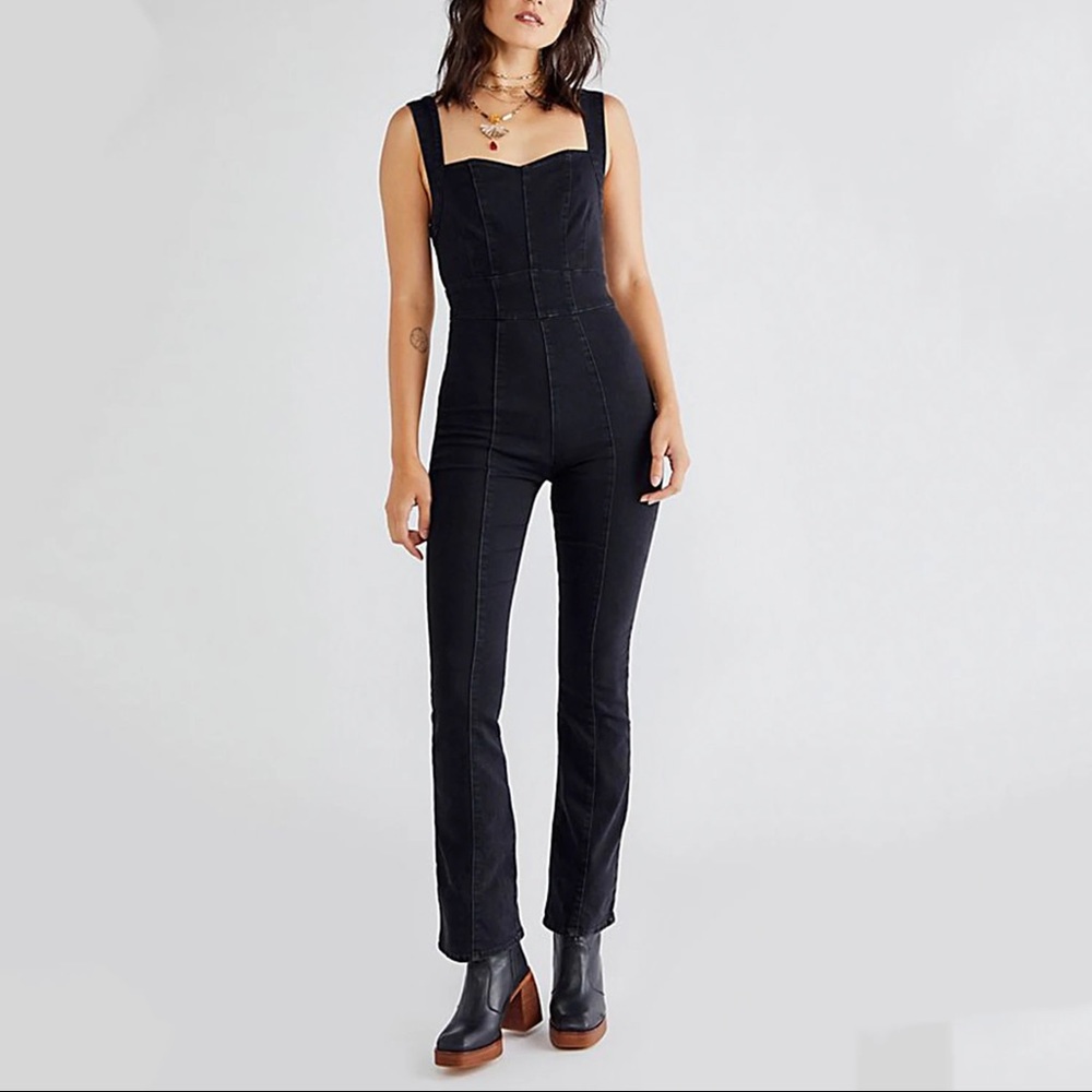 NWOT Free People Black Light My Fire Jumpsuit